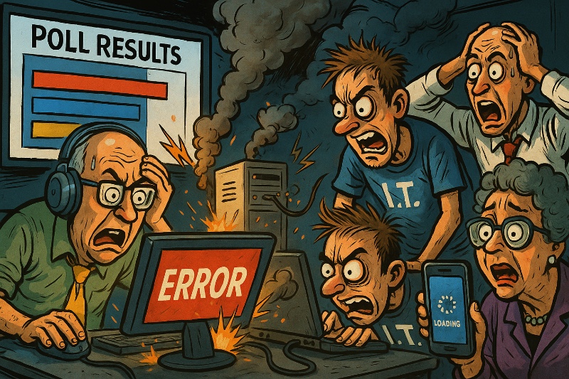 Grafik: Wahlergebnisse im Schneckentempo – Server im Koma, Demokratie im Standby