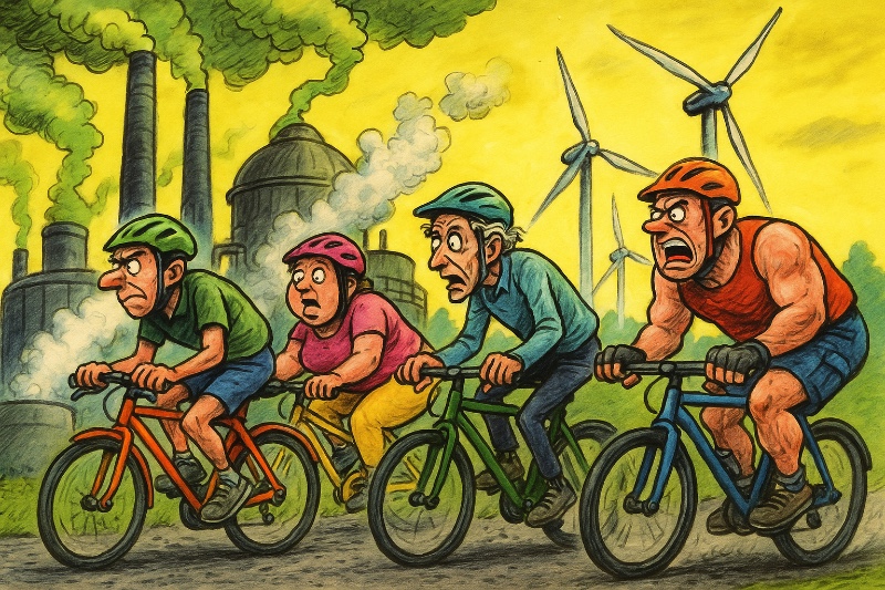 Grafik: Ahlens Klimakarussell: Radeln für die Weltrettung