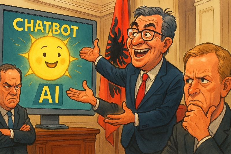 Grafik: Albanien kürt die Sonne zur Ministerin – KI regiert jetzt mit