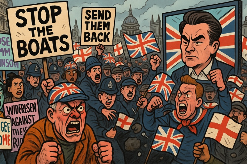 Grafik: London, die Demo und der XXL-Patriotismus-Flashmob