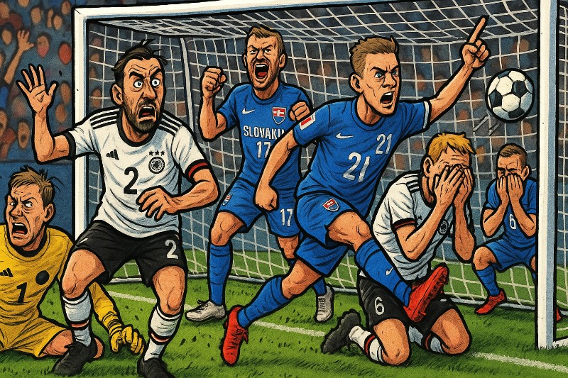 Grafik: Deutschland stolpert sich aus der WM-Illusion – Slowakei zeigt, wie man Fußball wirklich spielt