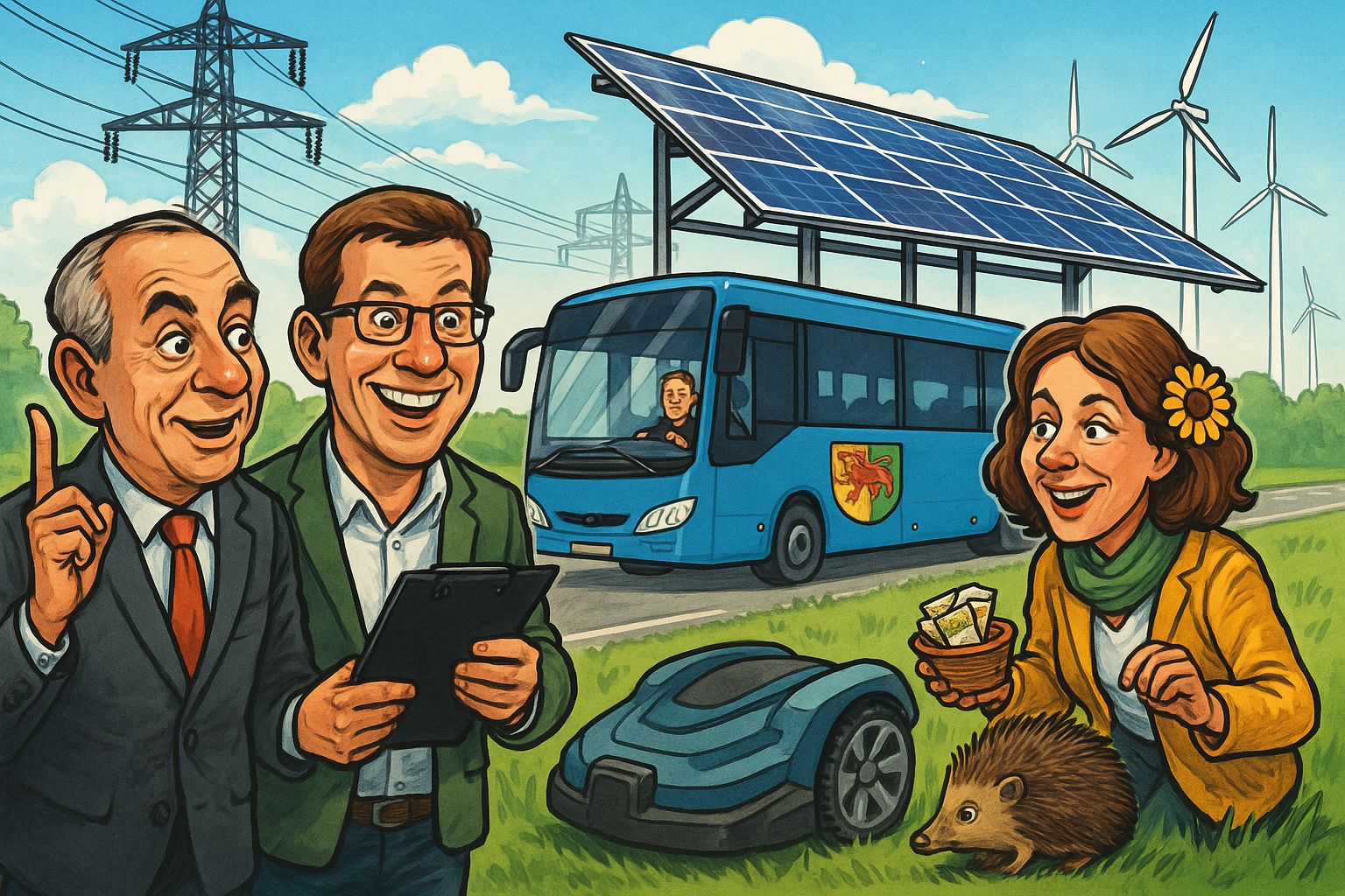 Grafik: Von Strommasten, Schnellbussen und schlaflosen Igeln – der Ausschuss tagt!