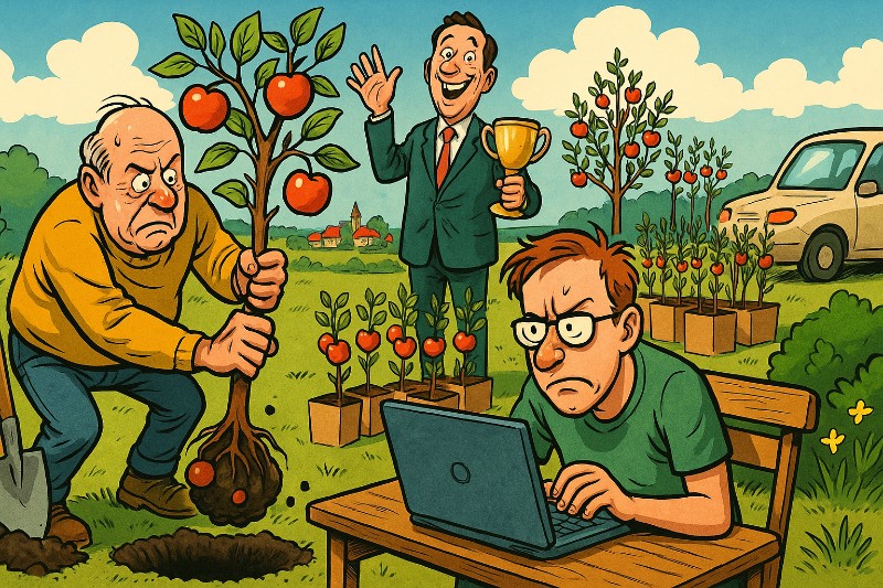 Grafik: 500 Äpfel für ein Halleluja – Der Kreis verschenkt Zukunft zum Einpflanzen