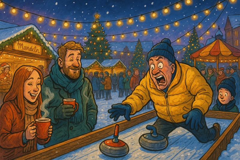 Grafik: Glühwein, Mandeln und Eisstock-Gaudi