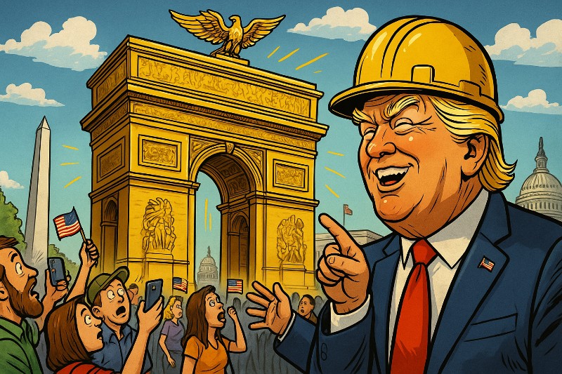 Grafik: Der Arc de Trump – wenn Hybris Beton wird