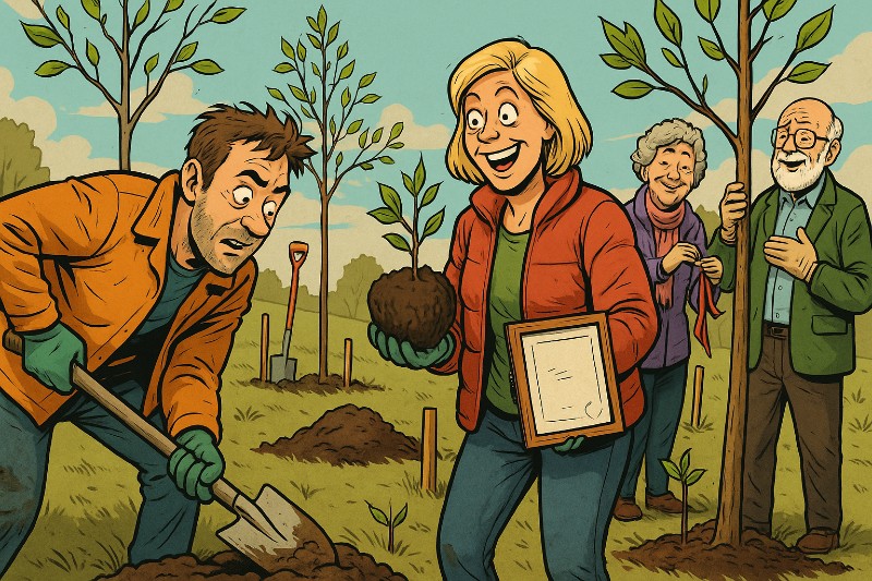 Grafik: Bürgerwald 3.0 – Ahlen pflanzt Zukunft (und ein bisschen Muskelkater)