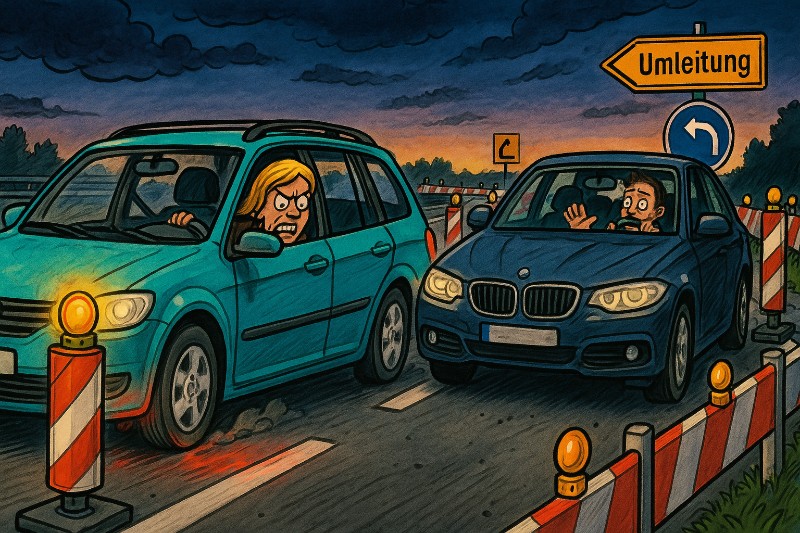 Grafik: Rückwärts nach Frankfurt – Die A45 und der Versuch, das Navi auszutricksen