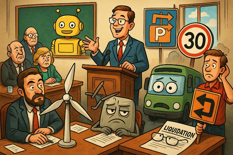 Grafik: Hauptausschuss der Zukunft – zwischen Chatbots, Parkleitsystemen und der großen Kirmesformel