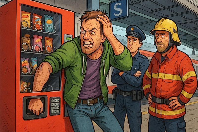 Grafik: Wenn der Hunger ruft – und der Snackautomat zurückbeißt