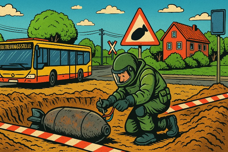 Grafik: Blindgänger in Hiltrup – Wenn die Vergangenheit wieder hochgeht (diesmal wortwörtlich)