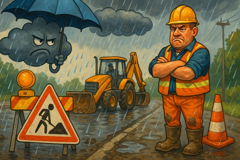 Grafik: Der Asphalt macht Urlaub – Die K27 und das Wetterdrama des Jahres