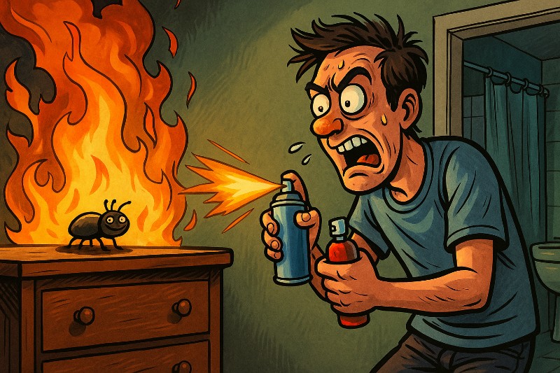 Grafik: Feuer frei für den Käfer – Wenn Hygiene auf Pyrotechnik trifft