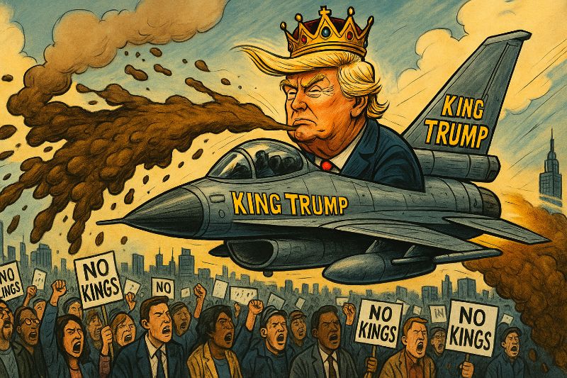 Grafik: King Trump und der braune Regen – Amerika feiert seine neue Monarchie