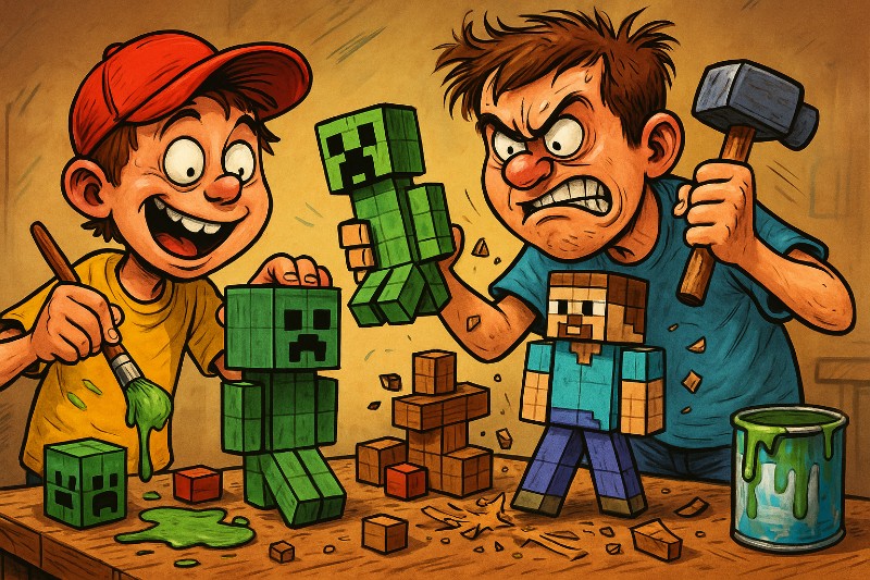 Grafik: Wenn der Kulturrucksack in die Klötzchenwelt stolpert