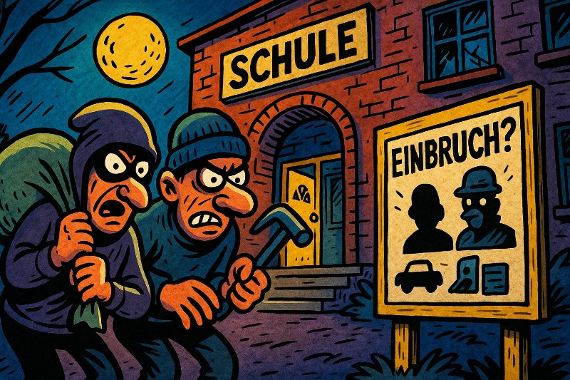 Grafik: Mission Schulhof – Beckums heimliche Eliteeinbrecher auf Bildungstour