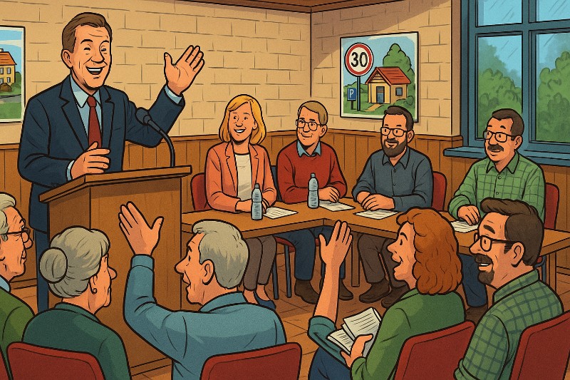 Grafik: Dolberg beschließt Zukunft – zwischen Tempo 30, Multirollenküche und dem letzten Kabinenwisch