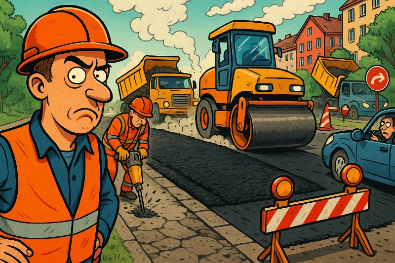 Grafik: Parkstraße: Ahlens neueste Großbaustelle zwischen Asphaltkunst und Verkehrstherapie