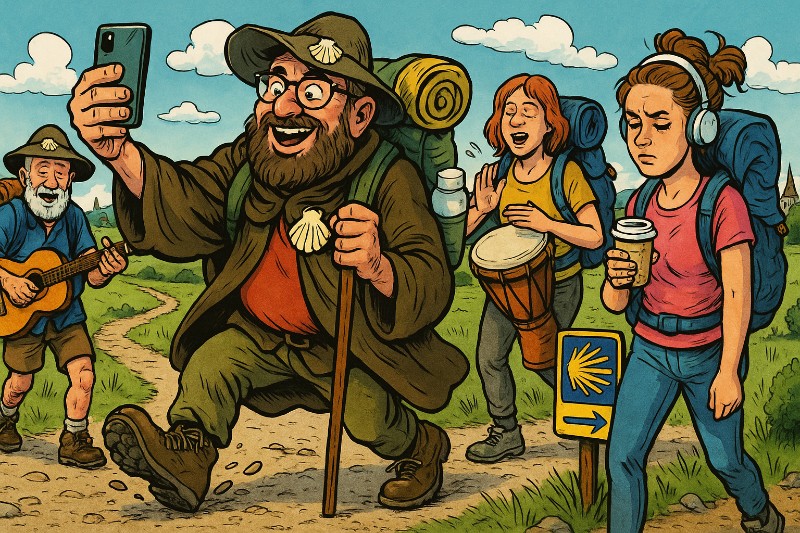 Grafik: Pilgern 2.0 – Wandern, snacken, posten