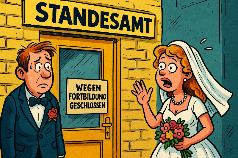 Grafik: Standesamt dicht – die Liebe muss warten!