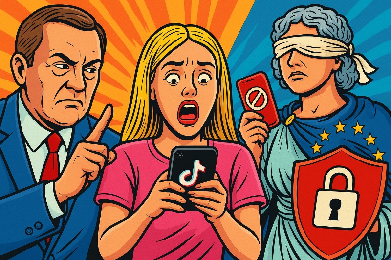 Grafik: Europa gegen TikTok – Wenn Brüssel das Internet erzieht und keiner das Passwort weiß