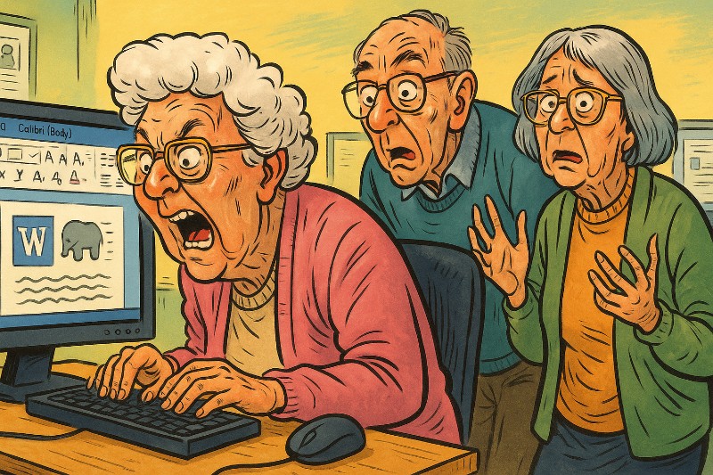 Grafik: Word up! – Senioren tippen sich ins digitale Nirwana