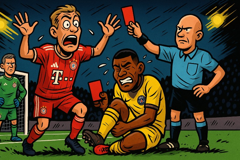 Grafik: Bayerns Pariser Abenteuer – Wenn selbst der VAR romantische Umwege macht