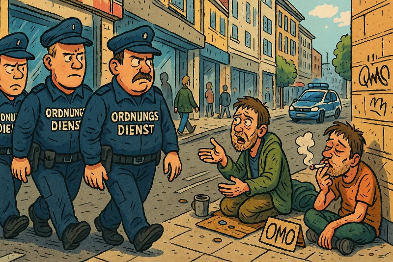 Grafik: Der KOD patrouilliert, bis selbst die Tauben Respekt haben