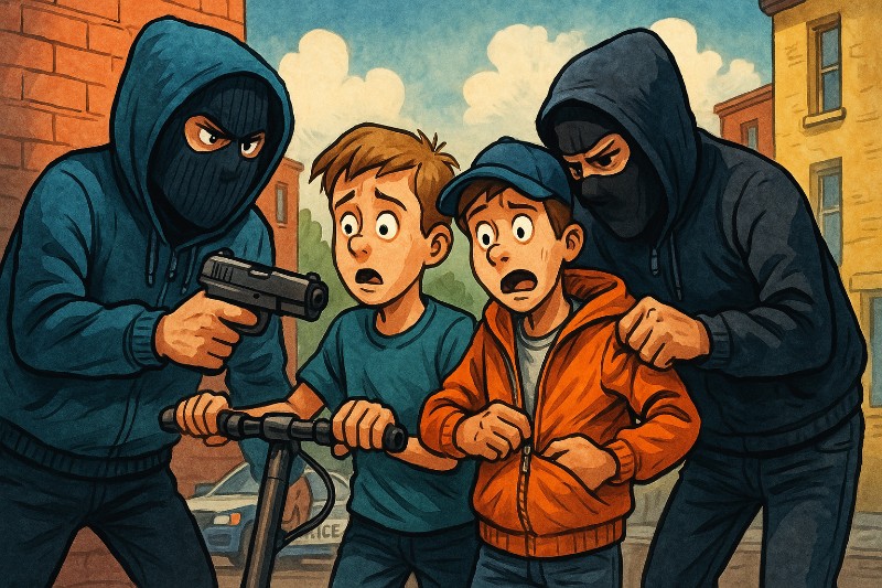 Grafik: Wenn der E-Scooter zum Western wird – Bremen zwischen Schnäppchenjagd und Straßensaga