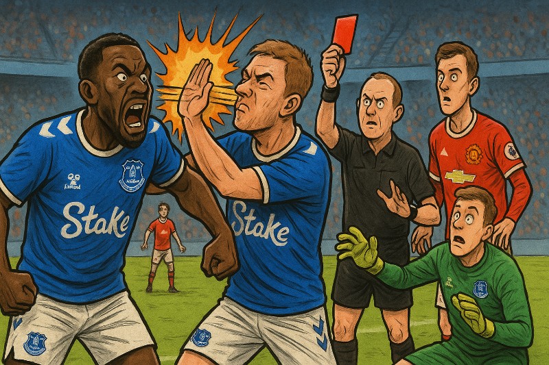 Grafik: Everton schlägt sich selbst: Die absurdeste Rote Karte des Jahres