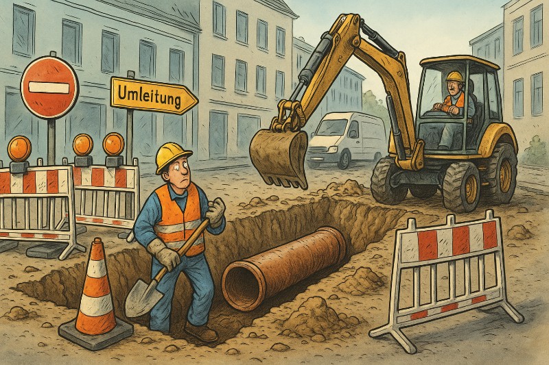 Grafik: Kanal-Oper in zwei Akten – mit Nebenrolle „Absperrpoller“