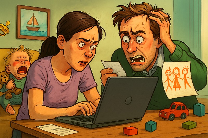 Grafik: Operation Kita-Platz – Das große Anmelde-Roulette im Kreis der kleinen Stuhlkreise!