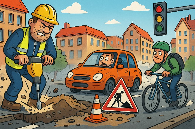 Grafik: Münster hebt ab – zumindest an der Kreuzung Mauritzstraße