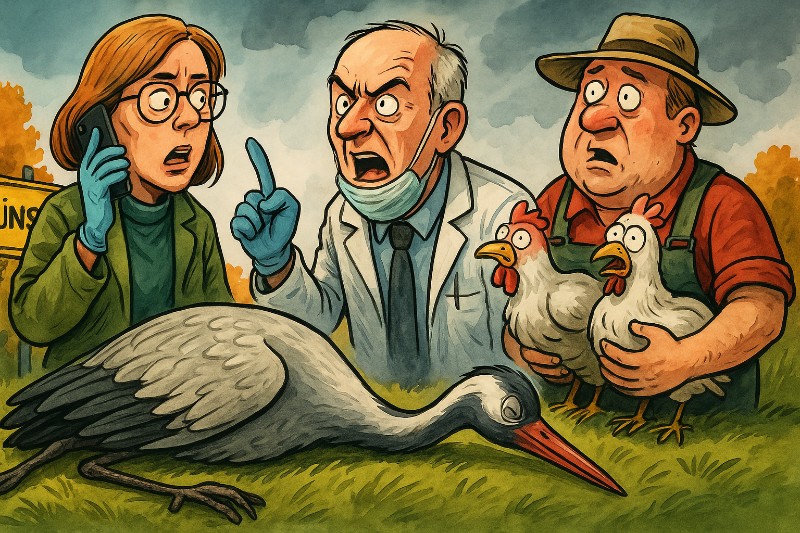 Grafik: Kranich in Münster: Der erste Vogel mit Virus und die große Panik im Hühnerparadies