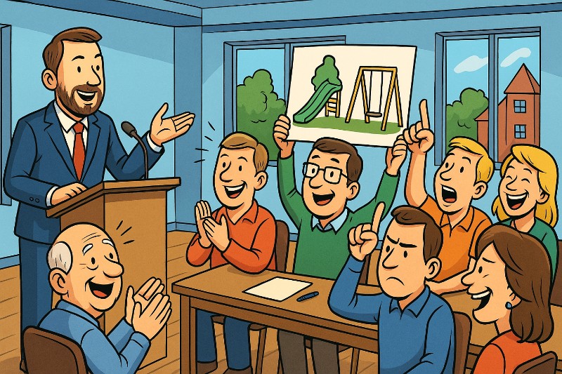 Grafik: Demokratie, Dübel & Dünger – Vorhelm tagt und die Insekten jubeln