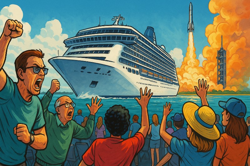 Grafik: Wie ein Kreuzfahrtriese Cape Canaveral die Show stahl