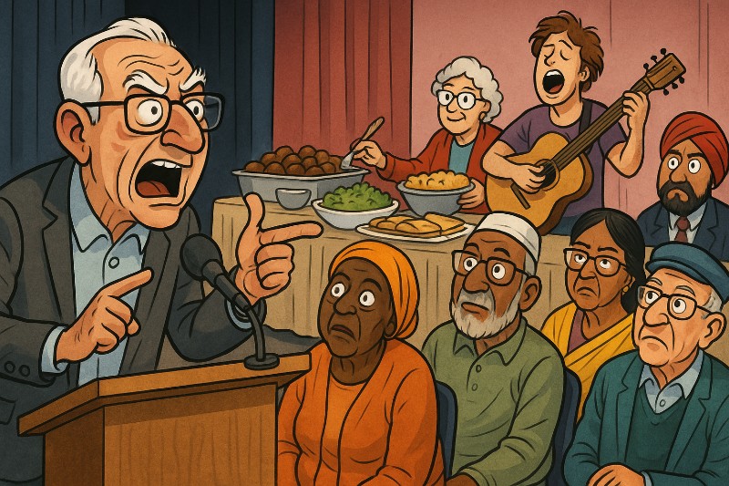 Grafik: Ahlen, SINN-Konferenz, Senioren, Migration, Vielfalt, Satire, Sozialarbeit, Vernetzung, Buffet