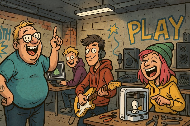 Grafik: Vom Keller zum Kreativlabor