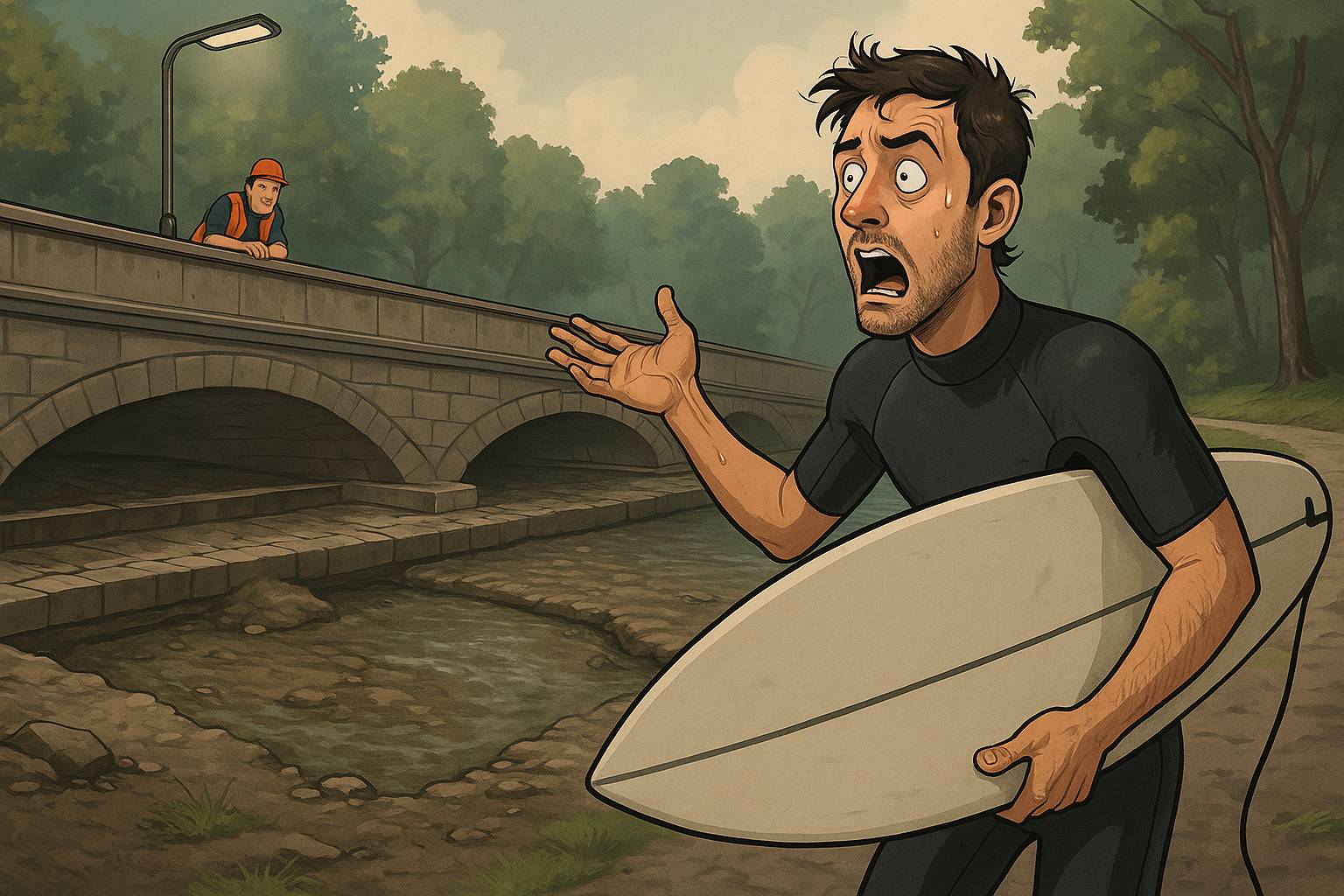 Grafik: Die Welle war’s! – Münchens Surf-Highlight macht plötzlich auf Trockendock