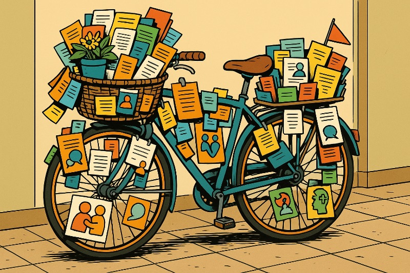 Grafik: Das Kreishaus und sein Kult-Fahrrad: Wenn Selbsthilfe auf zwei Rädern rollt