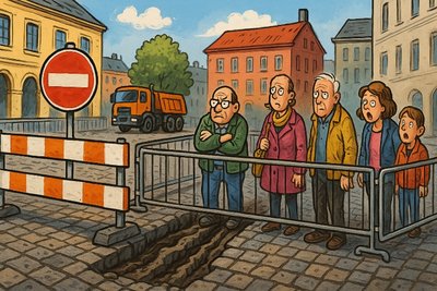 Grafik: Der Marienplatz wird zum Drift-Paradies – ein Lkw, der zu viel wollte