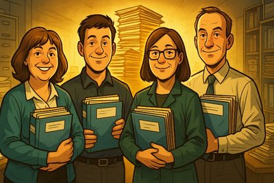 Grafik: 25 Jahre, vier Helden, kein Feierabend – Der Kreis sagt Danke mit Paragrafen und Plätzchen