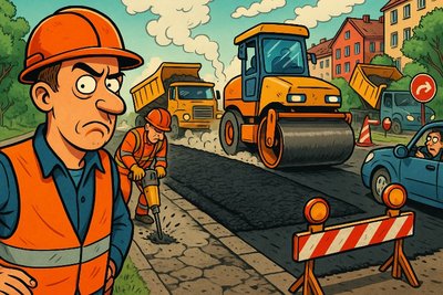 Grafik: Parkstraße: Ahlens neueste Großbaustelle zwischen Asphaltkunst und Verkehrstherapie
