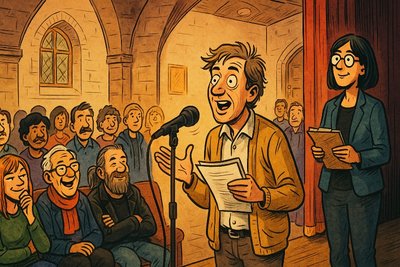 Grafik: Mikrofon frei für alle – Ahlen dichtet, lacht und philosophiert