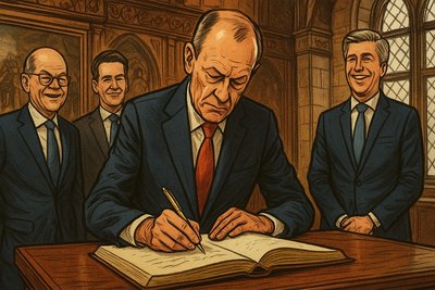 Grafik: Kanzlerbesuch in Münster