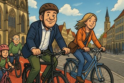 Grafik: Münster rollt die Welt auf – Platz 7 im Copenhagenize Index
