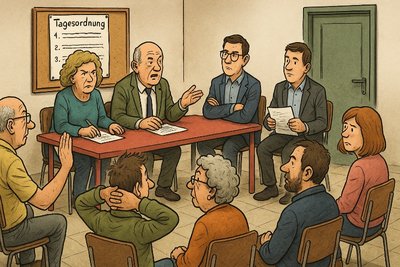 Grafik: Ortsausschusses Vorhelm ist ein Symbol für die große Politik im Kleinformat