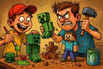 Grafik: Wenn der Kulturrucksack in die Klötzchenwelt stolpert