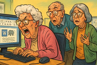 Grafik: Word up! – Senioren tippen sich ins digitale Nirwana