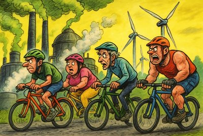 Grafik: Ahlens Klimakarussell: Radeln für die Weltrettung