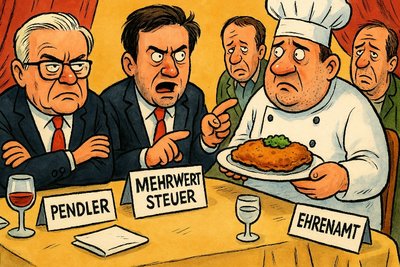 Grafik: Schnitzel, Sprit und Sitzfleisch – wenn Steuerträume an der Länderkasse zerschellen